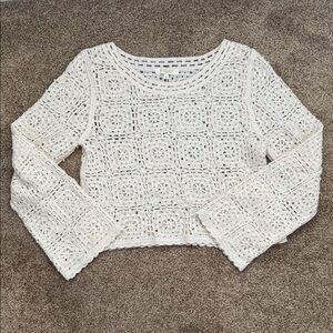 Rebellion Cream Knit Long Sleeve Top, M